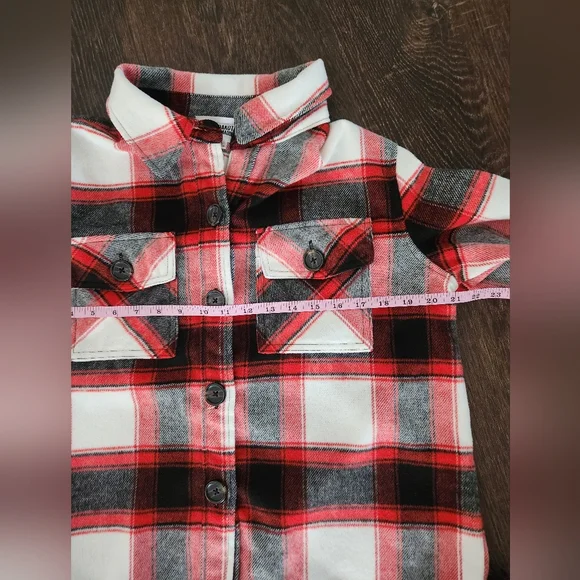 BB Dakota Steve Madden Plaid Button Up Shirt Jacket Large - Picture 7 of 9